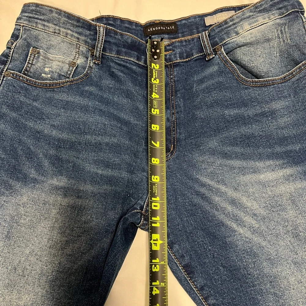 Aeropostale Distressed Dark Blue Denim Skinny Jeans sz 38 EUC